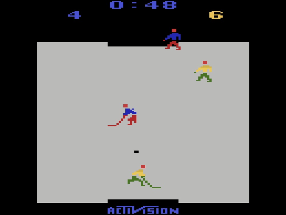 Gameplay of Ice Hockey for Atari 2600